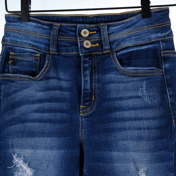 KanCan Dark Wash Distressed Skinny Size 26 - Picture 2 of 7